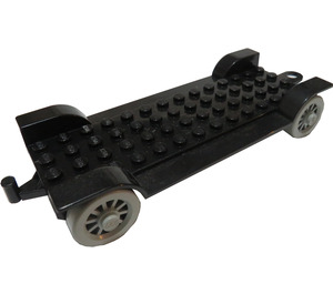 LEGO Svart Fabuland Bil Chassis 14 x 6 Old (med Hitch)