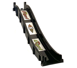 LEGO Black Fabuland Slide with 'Ogel' and Island Xtreme Stunts logo Sticker (4876)