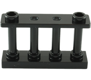 LEGO Sort Hegn Spindled 1 x 4 x 2 med 2 Top Knops (30055)