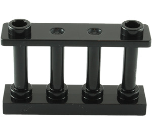 LEGO Black Fence Spindled 1 x 4 x 2 with 2 Top Studs (30055)