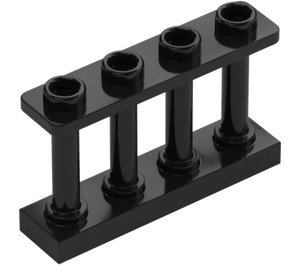 LEGO Black Fence Spindled 1 x 4 x 2 with 4 Top Studs (15332)