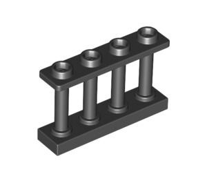 LEGO Noir Clôture Spindled 1 x 4 x 2 avec 4 clous supérieurs (15332)