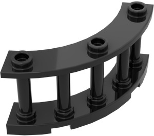 LEGO Black Fence Spindled 4 x 4 x 2 Quarter Round with 3 Studs (21229)