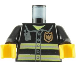 LEGO Zwart Fire-Fighter's Torso met Jacket (73403 / 76382)