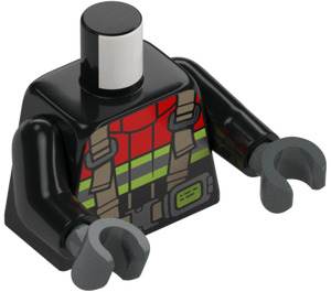 LEGO Schwarz Feuerwehrmann Minifigur Torso (973 / 76382)