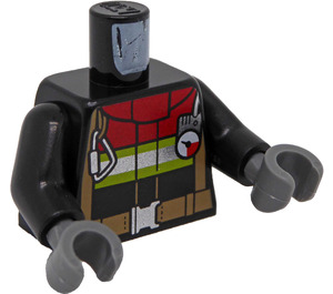 LEGO Czarny Strażak Minifigurka Tułów (973 / 76382)