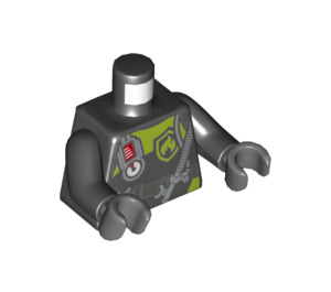 LEGO Black Firefighter Scuba Diver Minifig Torso (973 / 76382)