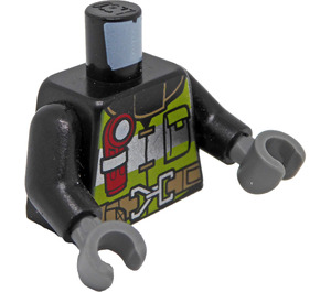 LEGO Zwart Brandweerman Minifiguur Torso (973 / 76382)