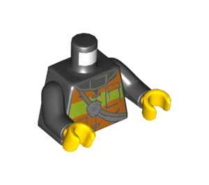 LEGO Schwarz Fireman's Torso mit Orange und Gelb Safety Vest (973 / 76382)