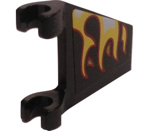 LEGO Black Flag 2 x 2 Angled with Flames (Right) Sticker without Flared Edge (44676)