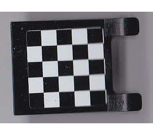 LEGO Black Flag 2 x 2 with Checkered Flag on Both Sides Sticker without Flared Edge (2335)