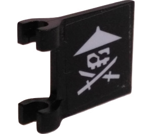 LEGO Black Flag 2 x 2 with Ninja Skull and Crossed Swords (Left) Sticker without Flared Edge (2335)