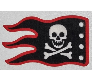 LEGO Noir Drapeau 5 x 8 avec Rouge Border et Crâne et Crossbones (71303)