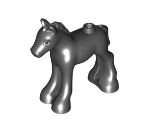LEGO Schwarz Foal mit Schwarz und Weiß Augen (26466 / 34882)