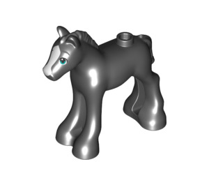 LEGO Schwarz Foal mit Blau Augen und Weiß Streifen (11241 / 66501)