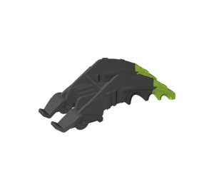 LEGO Noir Foot / Griffe 3 x 9 x 3 avec Marbled Lime Talons (61804 / 63153)