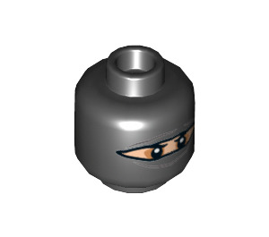 LEGO Black Foot Soldier Minifigure Head (Recessed Solid Stud) (3626 / 17912)