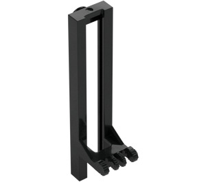 LEGO Zwart Forklift Rails 2 x 3 x 7.6 Vergrendeling met 4 steekpennen en veerhouder (4518 / 54669)