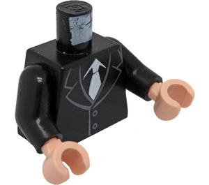 LEGO Zwart Gangster Torso met Wit Tie (973 / 76382)