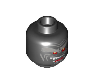 LEGO Black Garmadon Minifigure Head (Recessed Solid Stud) (3626 / 34145)