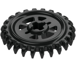 LEGO Black Gear with 24 Teeth (Crown) with Reinforcements (3650)