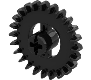 LEGO Black Gear with 24 Teeth (Crown) without Reinforcements (3650)