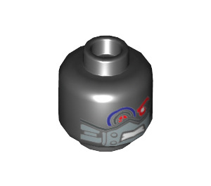 LEGO Black General Cryptor Minifigure Head (Recessed Solid Stud) (3626 / 16221)