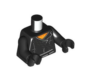 LEGO Svart Spøkelse Rider (Johnny Blaze) med Pigget Belte Minifigur Overkropp (973 / 76382)