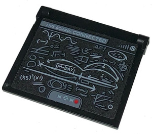 LEGO Black Glass for Window 1 x 4 x 3 Opening with Live Board: CONNECTED Sticker (35318)