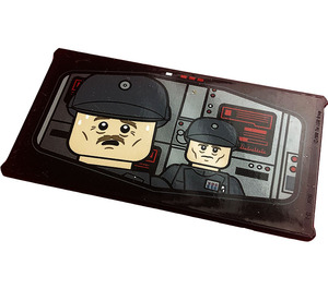 LEGO Black Glass for Window 1 x 4 x 6 with SW Minifigures, Buttons and Black Monitors Sticker (6202)