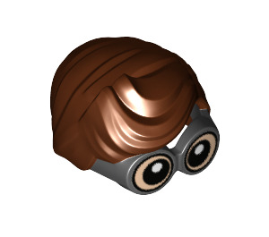 LEGO Black Glasses with Reddish Brown Wavy Hair (29709)