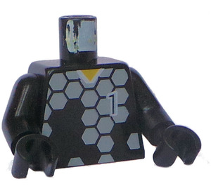 LEGO Černá Goalkeeper Trup #1 s Šedá Hexagons (973 / 73403)