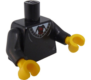 LEGO Sort Graduate Torso med Sort Arme og Gul Hænder (973 / 88585)