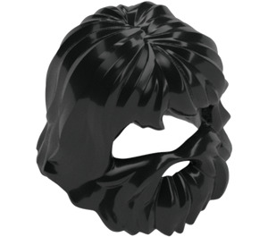 LEGO Noir Cheveux avec Barbe et Bouche Trou (86396 / 87999)