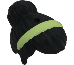 LEGO Negro Pelo con Parte superior Knot Bun y Verde Pelo Band  (45691 / 79613)