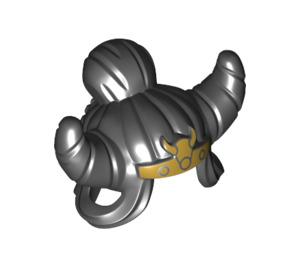 LEGO Schwarz Haar mit oben Knot Bun und Horns mit Bull Haar Band (68540)