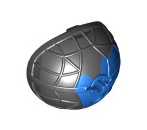 LEGO Black Half Ball with Cross Hole with Blue Marbled (60934 / 90796)
