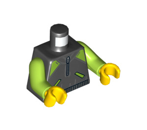 LEGO Black Half Zip Jacket with Lime Sleeves Torso (973 / 76382)