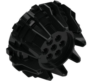 LEGO Black Hard Plastic Giant Wheel with Pin Holes and Spokes (64712)