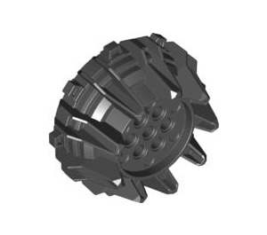 LEGO Black Hard Plastic Giant Wheel with Pin Holes and Spokes (64712)