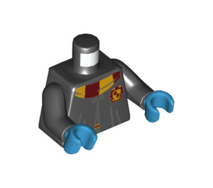 LEGO Noir Harry Potter avec Gryffindor Robe Clasped et Jambes courtes avec Azur Foncé Mains Minifigurine Torse (973 / 76382)