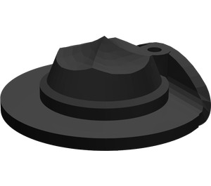 LEGO Black Hat with Wide Flat Brim with Side Turned Up (30167)