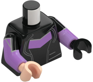 LEGO Zwart Hawkeye Minifiguur Torso (973 / 78568)