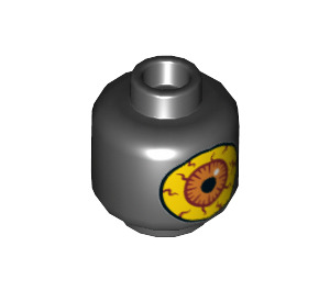 LEGO Noir Diriger avec Grand Jaune Eye (Goujon solide encastré) (3626 / 24153)