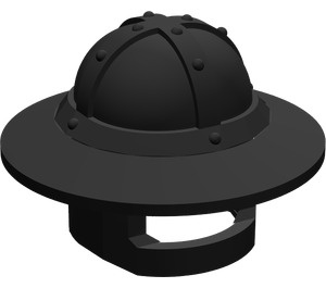 LEGO Black Helmet with Chin Guard and Broad Brim (15583 / 30273)