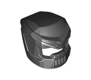 LEGO Black Helmet with Open Visor with Silver Mouth Grille (14575)