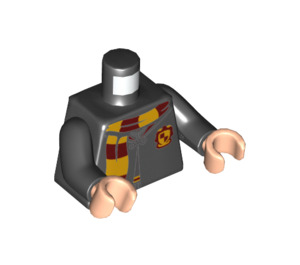 LEGO Zwart Hermione Granger met Gryffindor Sjaal Minifiguur Torso (973 / 76382)