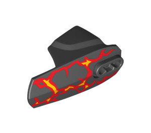 LEGO Noir Hero Factory Armor avec Douille à rotule Taille 6 avec Flames (90638 / 93303)