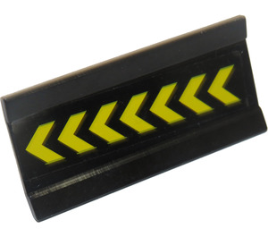 LEGO Black Hinge 6 x 3 with 7 Yellow Chevrons Sticker (2440)