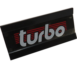 LEGO Black Hinge 6 x 3 with 'turbo' Sticker (2440)